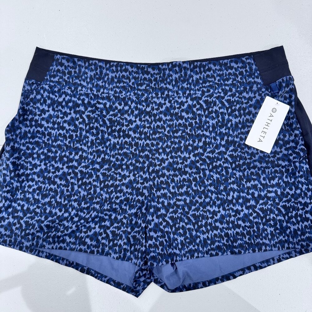 NWT - Athleta Brooklyn Printed Short - Blue and Black, Size 24 and 26 Avail